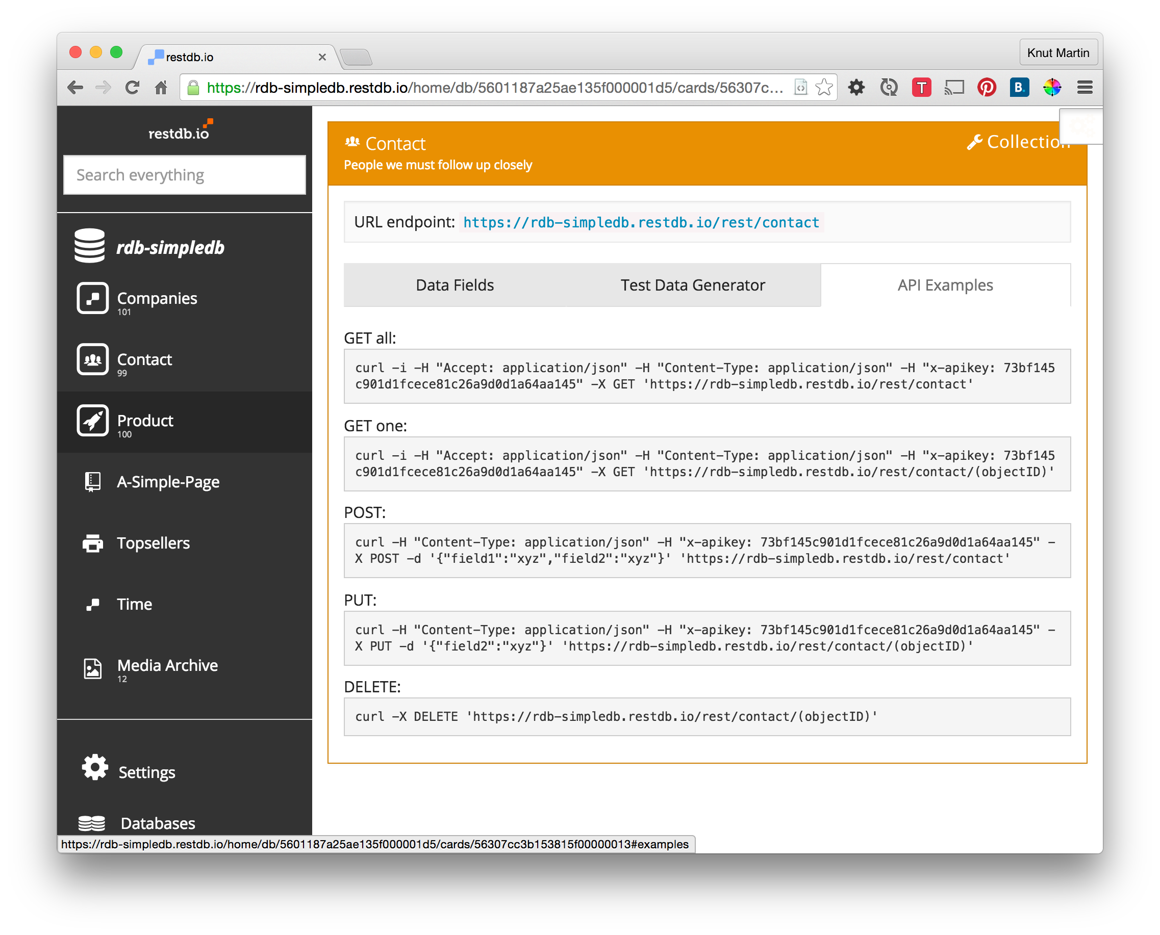 Curl content type json